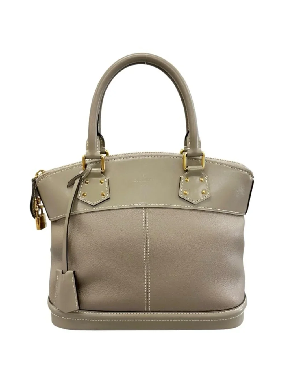 Louis Vuitton Lockit PM Handbag Leather Gray Suhali